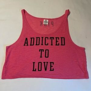 pink victoria secret y2k cropped graphic tank